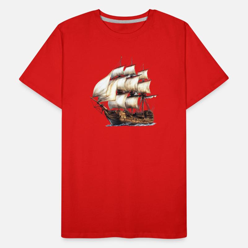 Historisches Segelschiff Segelkunst Männer Premium Bio T-Shirt