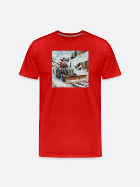 Schneepflug - Männer Premium Bio T-Shirt - Rot