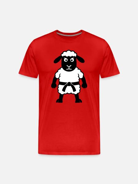 Karate Sheep - Men's Premium Organic T-Shirt - red