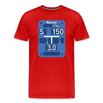 Wasser Schild - Männer Premium Bio T-Shirt - Rot - Vorne - Damien (186cm)