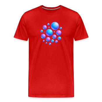 Bulles irisées, couleurs néon - T-shirt bio Premium Homme - rouge - Devant - Damien (186cm)