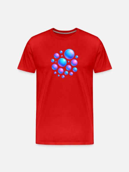 Irisierende Blasen Neonfarben - Männer Premium Bio T-Shirt - Rot