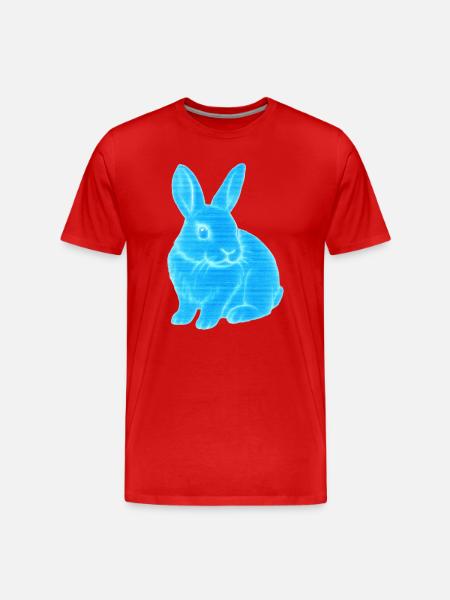 Neon Bunny Blue Glow - Men's Premium Organic T-Shirt - red