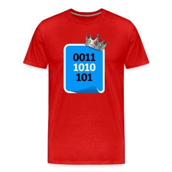 Roi binaire - T-shirt bio Premium Homme - rouge - Devant - Damien (186cm)