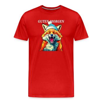 FOX GOOD MORNING - Men's Premium Organic T-Shirt - red - Front - Damien (186cm)