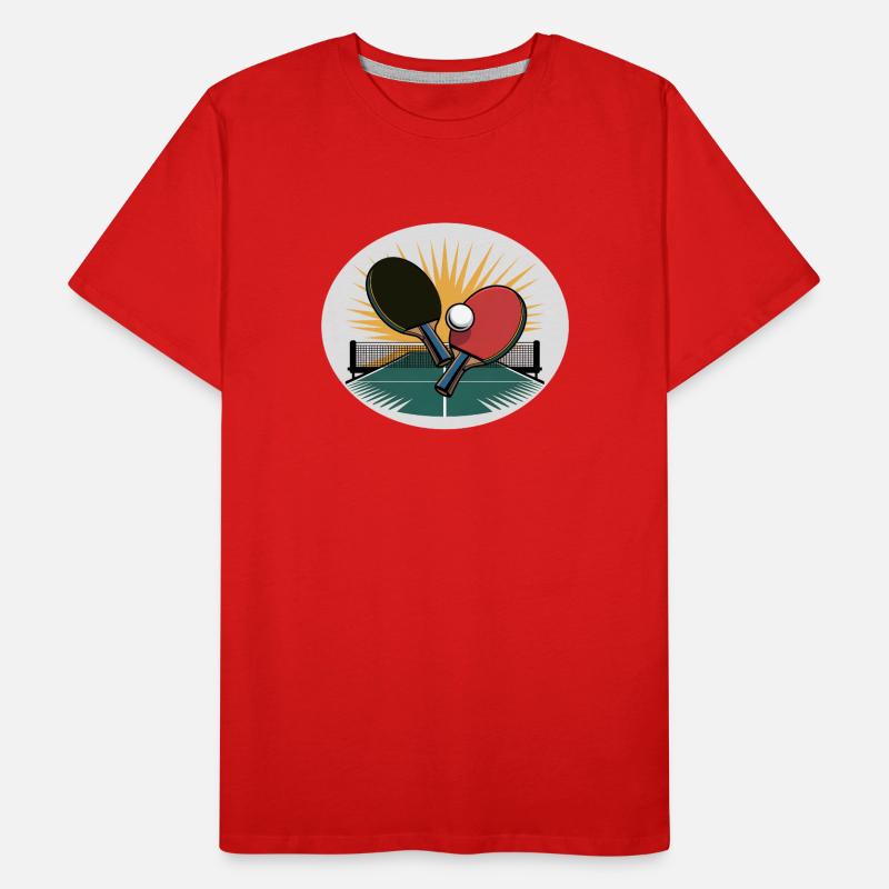 Table tennis racket with net at sunrise Men's Premium Organic T-Shirt