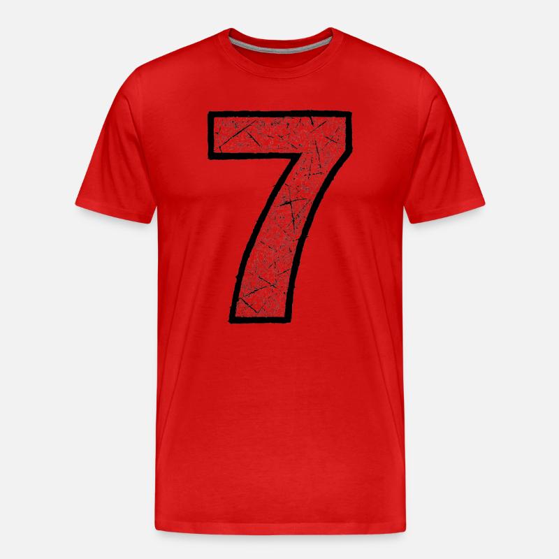 Cracked Seven Digit Pattern - Men's Premium Organic T-Shirt - red