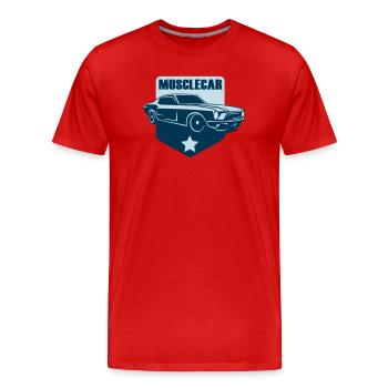 Muscle-Car-Abzeichen Retro-Schild - Männer Premium Bio T-Shirt - Rot - Vorne - Damien (186cm)