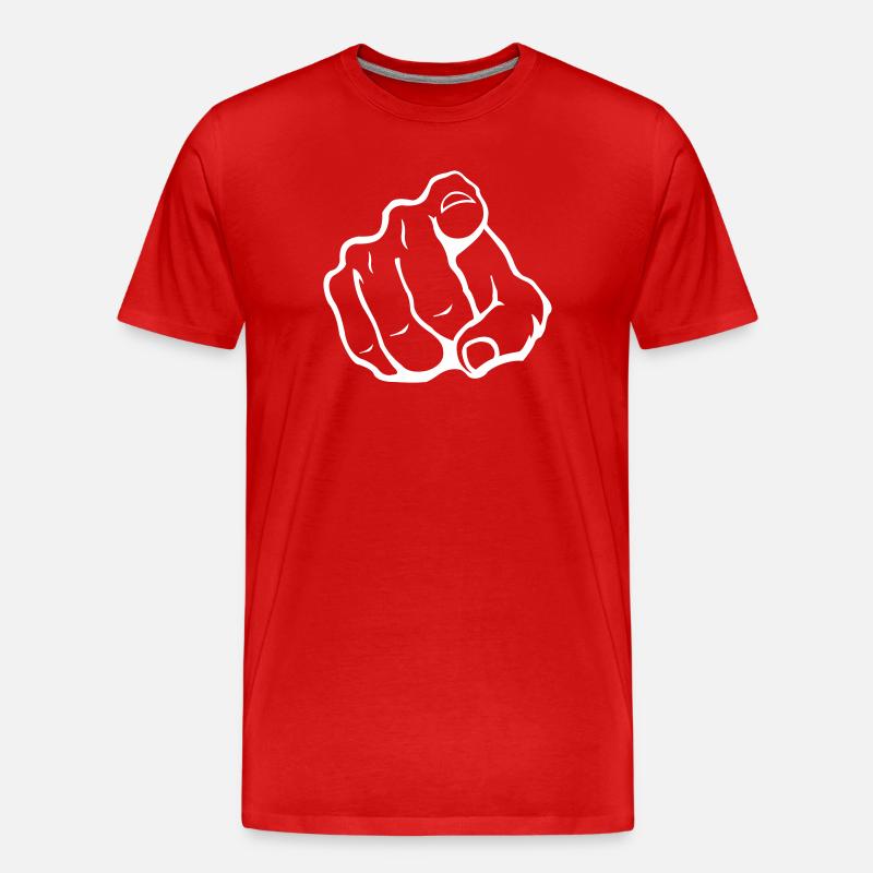 Zeigefinger Silhouette - Männer Premium Bio T-Shirt - Rot