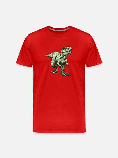 Green Dino T Rex Comic Style - Men's Premium Organic T-Shirt - red