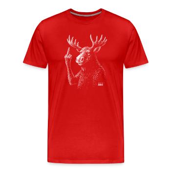 orignal puant doigt rétro design drôle - T-shirt bio Premium Homme - rouge - Devant - Damien (186cm)