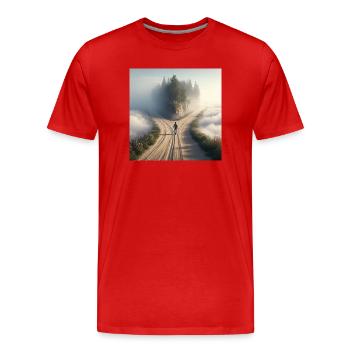 Explore  - T-shirt bio Premium Homme - rouge - Devant - Damien (186cm)