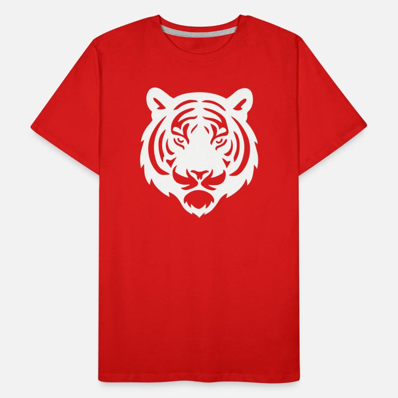 Tiger Head Silhouette Men's Premium Organic T-Shirt