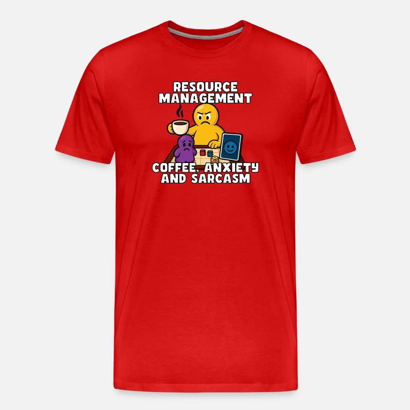Gestion des ressources : café et anxiété - T-shirt bio Premium Homme - rouge