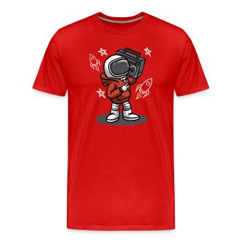 KÜHLER RAUM - Männer Premium Bio T-Shirt - Rot - Vorne - Damien (186cm)
