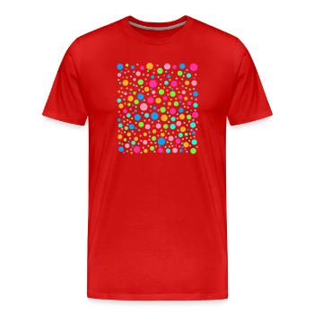 T-shirt à pois arc-en-ciel tachetés - T-shirt bio Premium Homme - rouge - Devant - Damien (186cm)