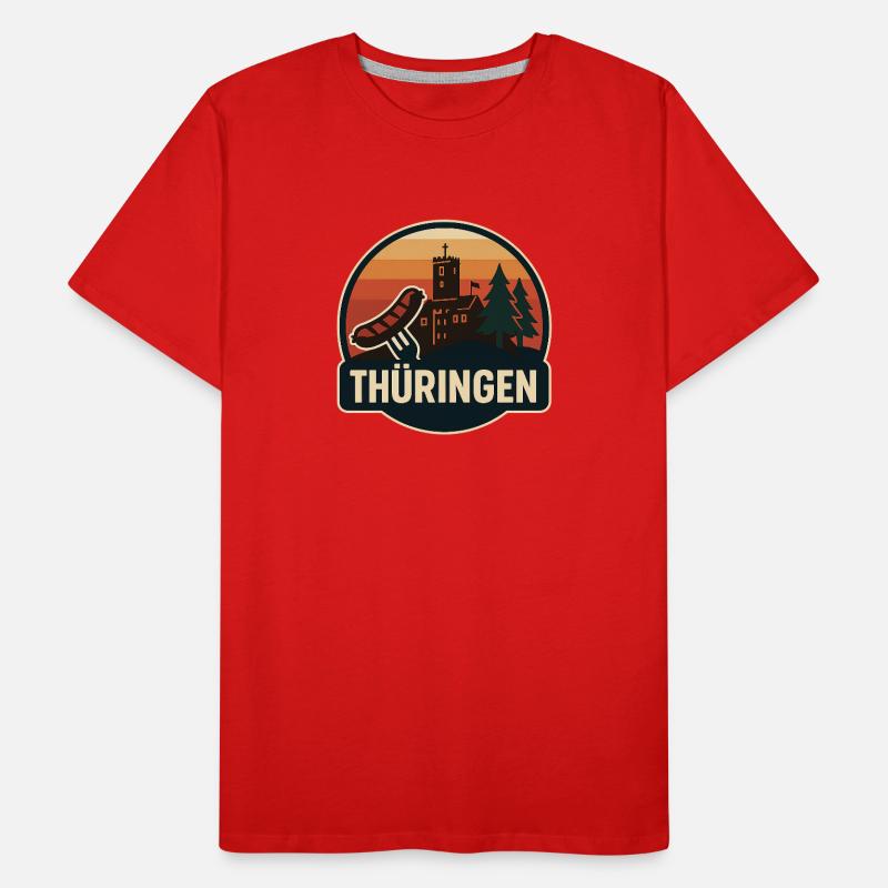 Thuringia Castle Panorama Badge Men's Premium Organic T-Shirt