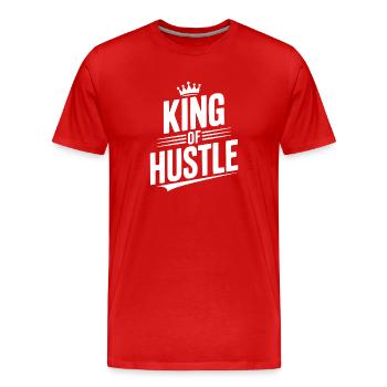 King of Hustle - Men's Premium Organic T-Shirt - red - Front - Damien (186cm)