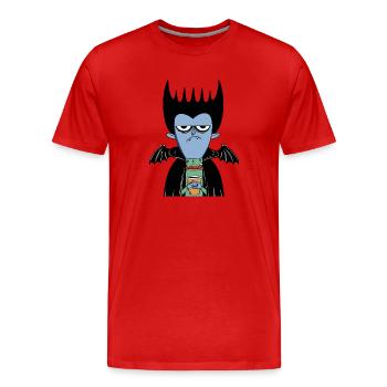 Coffee Vampire | Funny Vampire with Bat Wings - Men's Premium Organic T-Shirt - red - Front - Damien (186cm)