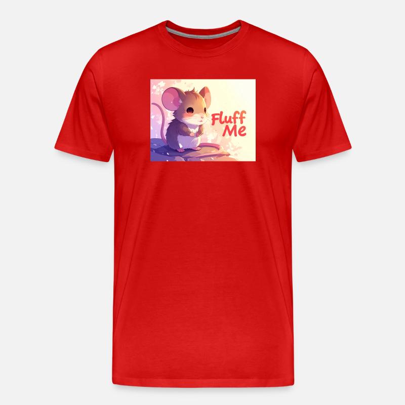 Maus Fluff me - Männer Premium Bio T-Shirt - Rot