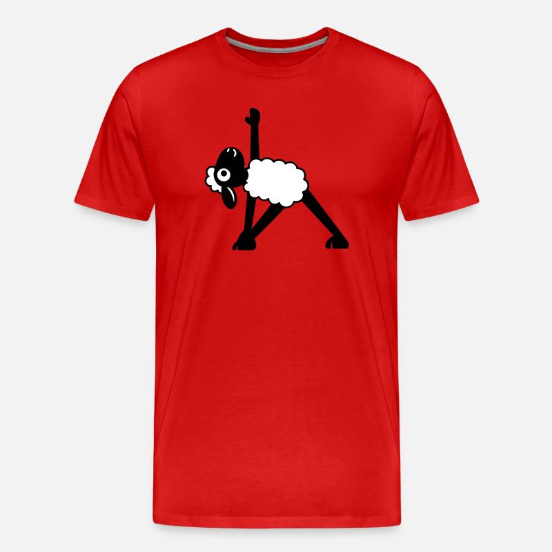 Yoga Schaf  - Männer Premium Bio T-Shirt - Rot