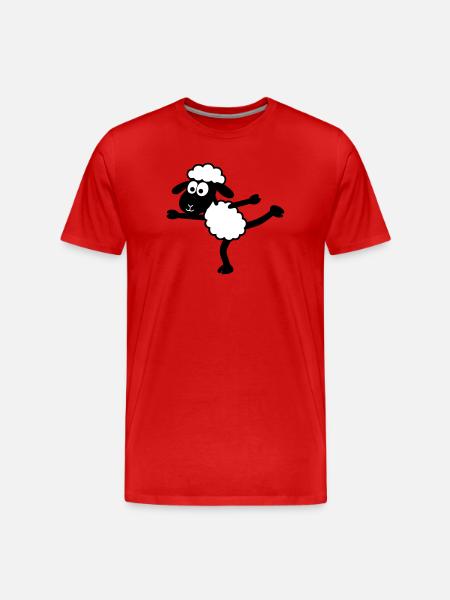 Yoga Sheep - Men's Premium Organic T-Shirt - red