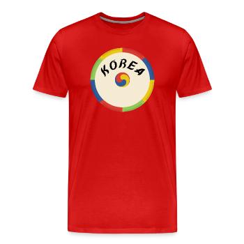 Korea Design – Tradition et culture en cercle - T-shirt bio Premium Homme - rouge - Devant - Damien (186cm)