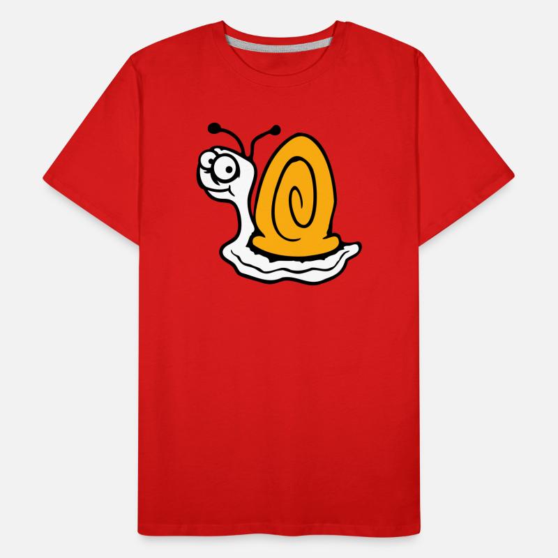Snail anxious unsure looking back cute Men's Premium Organic T-Shirt