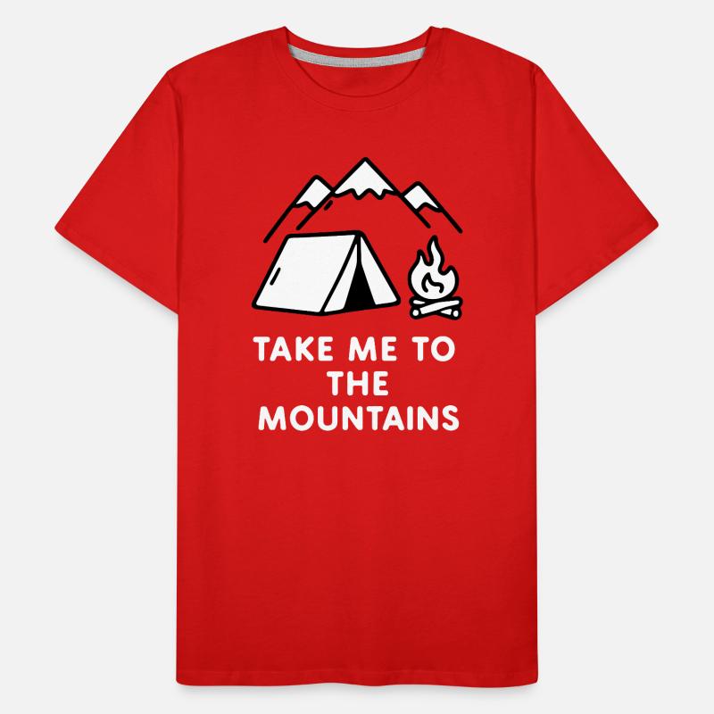 Mountain camping fire evening Men's Premium Organic T-Shirt