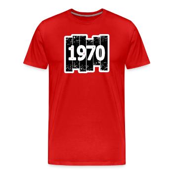 Année 1970 - T-shirt bio Premium Homme - rouge - Devant - Damien (186cm)