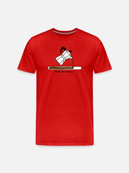 Motivation Loading with Coffee - Men's Premium Organic T-Shirt - red