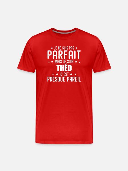 Theo: authentic, imperfect, top, perfection - Men's Premium Organic T-Shirt - red