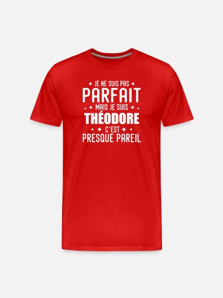 Theodore: authentic, imperfect, top, perfection - Men's Premium Organic T-Shirt - red