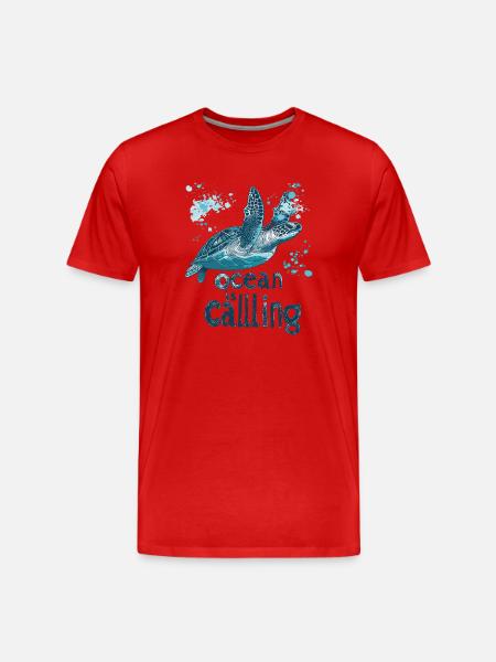 Turtle - the ocean is calling - Men's Premium Organic T-Shirt - red