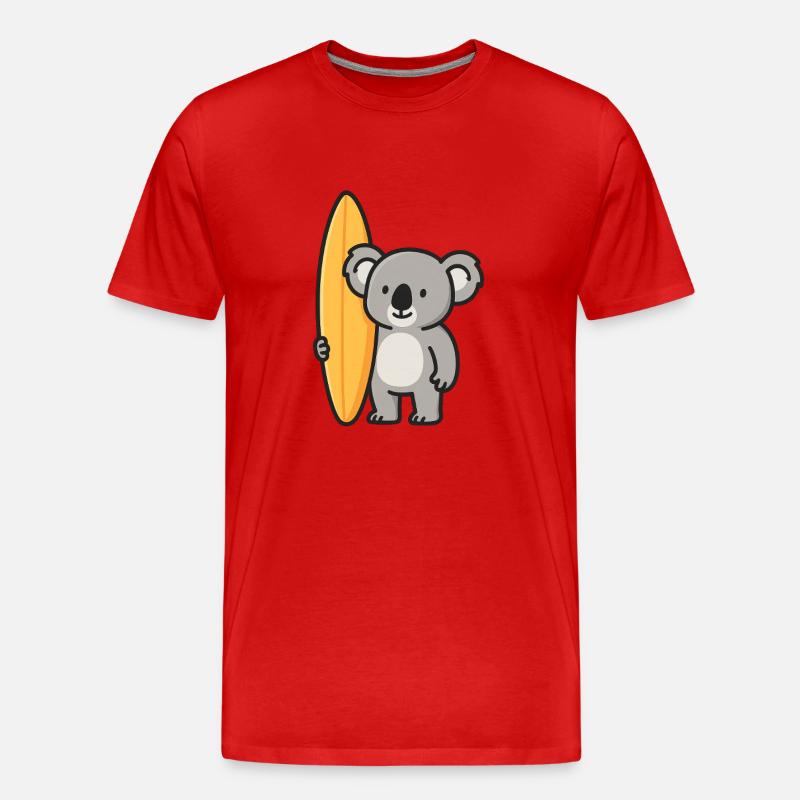 Koala Surfer – Australisches Funshirt - Männer Premium Bio T-Shirt - Rot