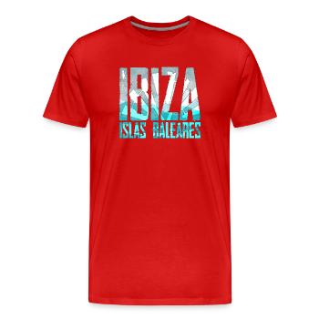 Îles Baléares Paysage Logo Ibiza - T-shirt bio Premium Homme - rouge - Devant - Damien (186cm)