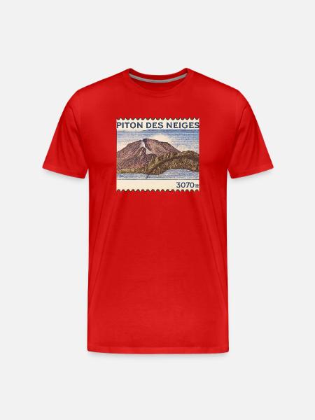 Piton des Neiges Stamp - Men's Premium Organic T-Shirt - red