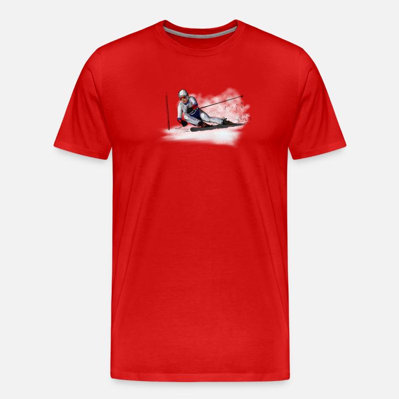 Abfahrt - Männer Premium Bio T-Shirt - Rot