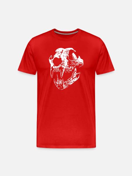 Smilodon skull with sharp teeth - Men's Premium Organic T-Shirt - red