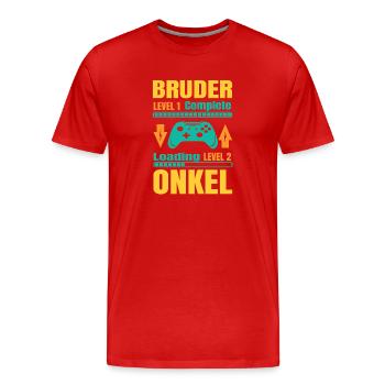 Ich Werde Onkel 2026 Laden Schwangerschaft Geburt - Männer Premium Bio T-Shirt - Rot - Vorne - Damien (186cm)