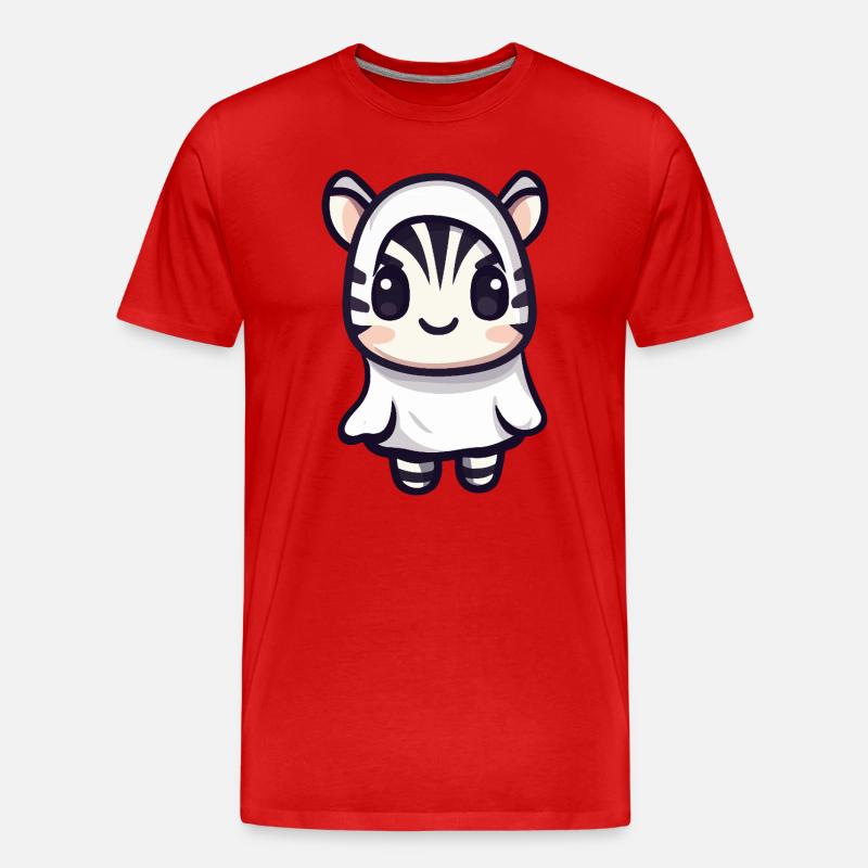 Zebra Halloween Geist - Männer Premium Bio T-Shirt - Rot