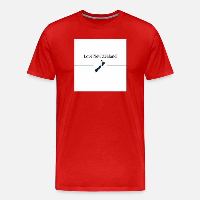 Liebe Neuseeland Silhouette - Männer Premium Bio T-Shirt - Rot