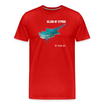 Conception de boussole de contour de Chypre - T-shirt bio Premium Homme - rouge - Devant - Damien (186cm)