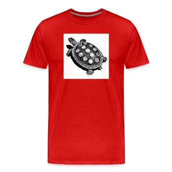 Münz-Schildkröte Geometrie - Männer Premium Bio T-Shirt - Rot - Vorne - Damien (186cm)