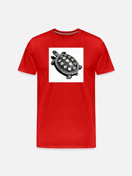 Coin Turtle Geometry - Men's Premium Organic T-Shirt - red