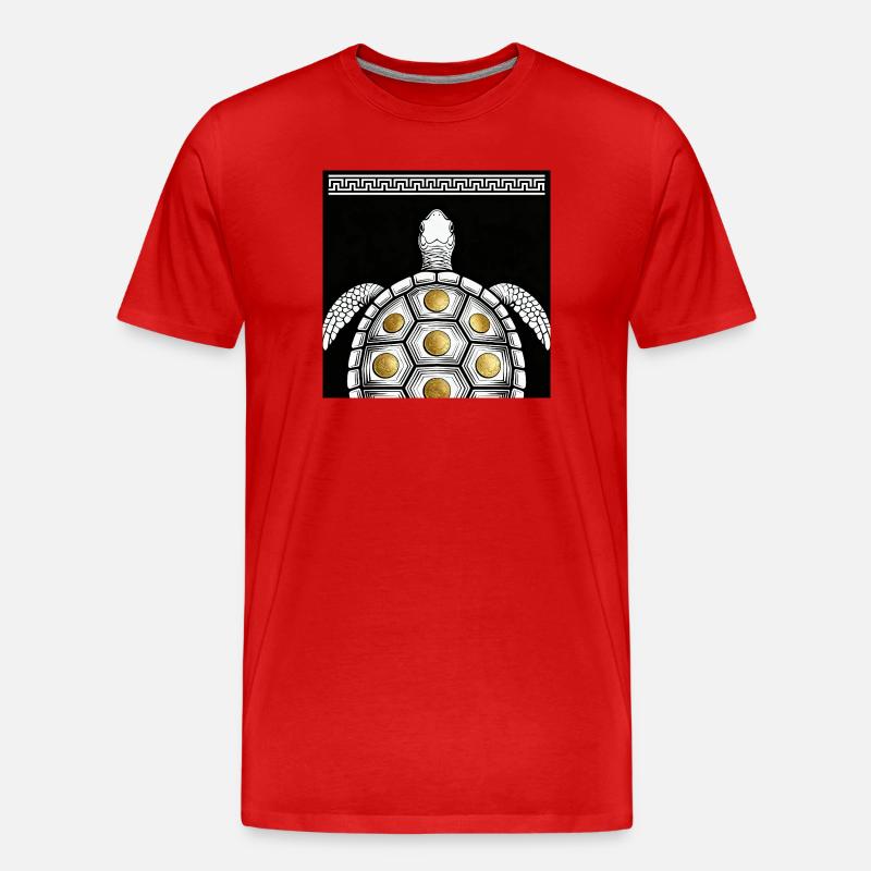 Schildkröte Münzpanzer - Männer Premium Bio T-Shirt - Rot