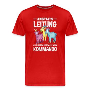 Anstaltsleitung Chef Leitung - Männer Premium Bio T-Shirt - Rot - Vorne - Damien (186cm)