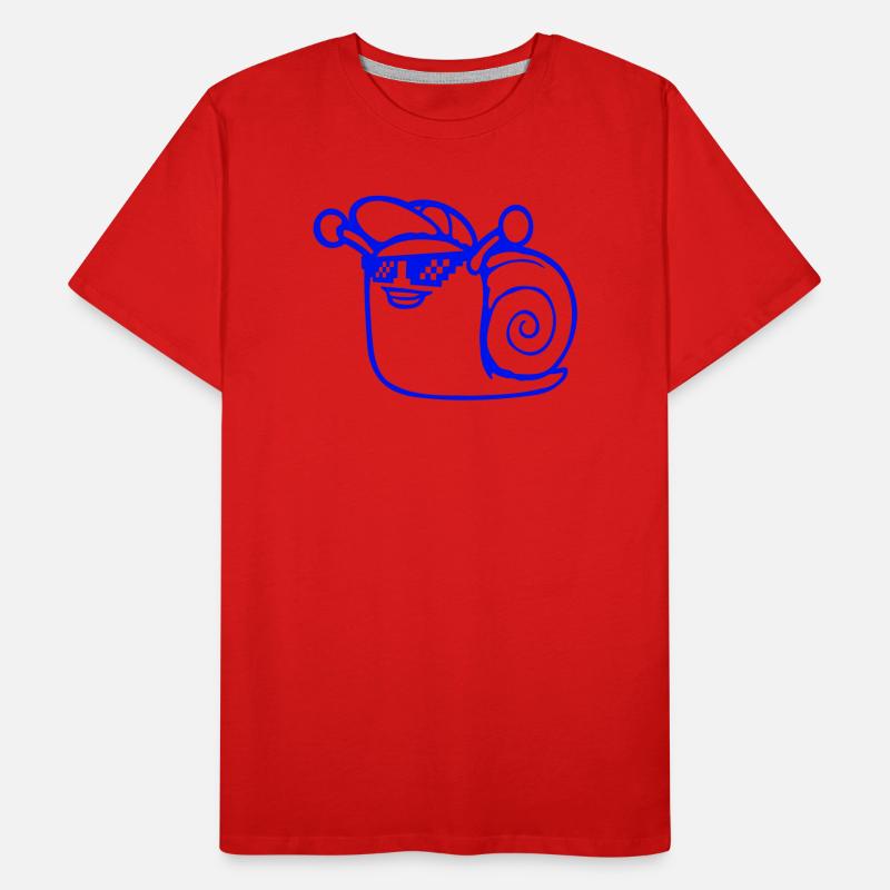 Escargot Lunettes de soleil Mignon Mignon Heureux Cool T-shirt bio Premium Homme