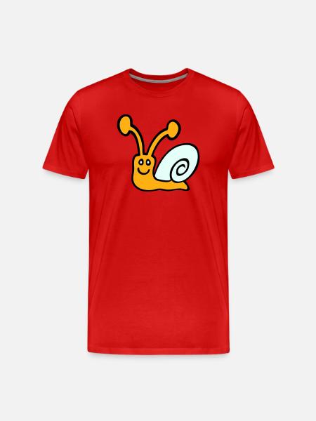 Snail Shell Cute Cute Happy Cool - Men's Premium Organic T-Shirt - red