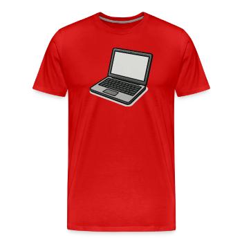 Ordinateur portable de style vintage - T-shirt bio Premium Homme - rouge - Devant - Damien (186cm)